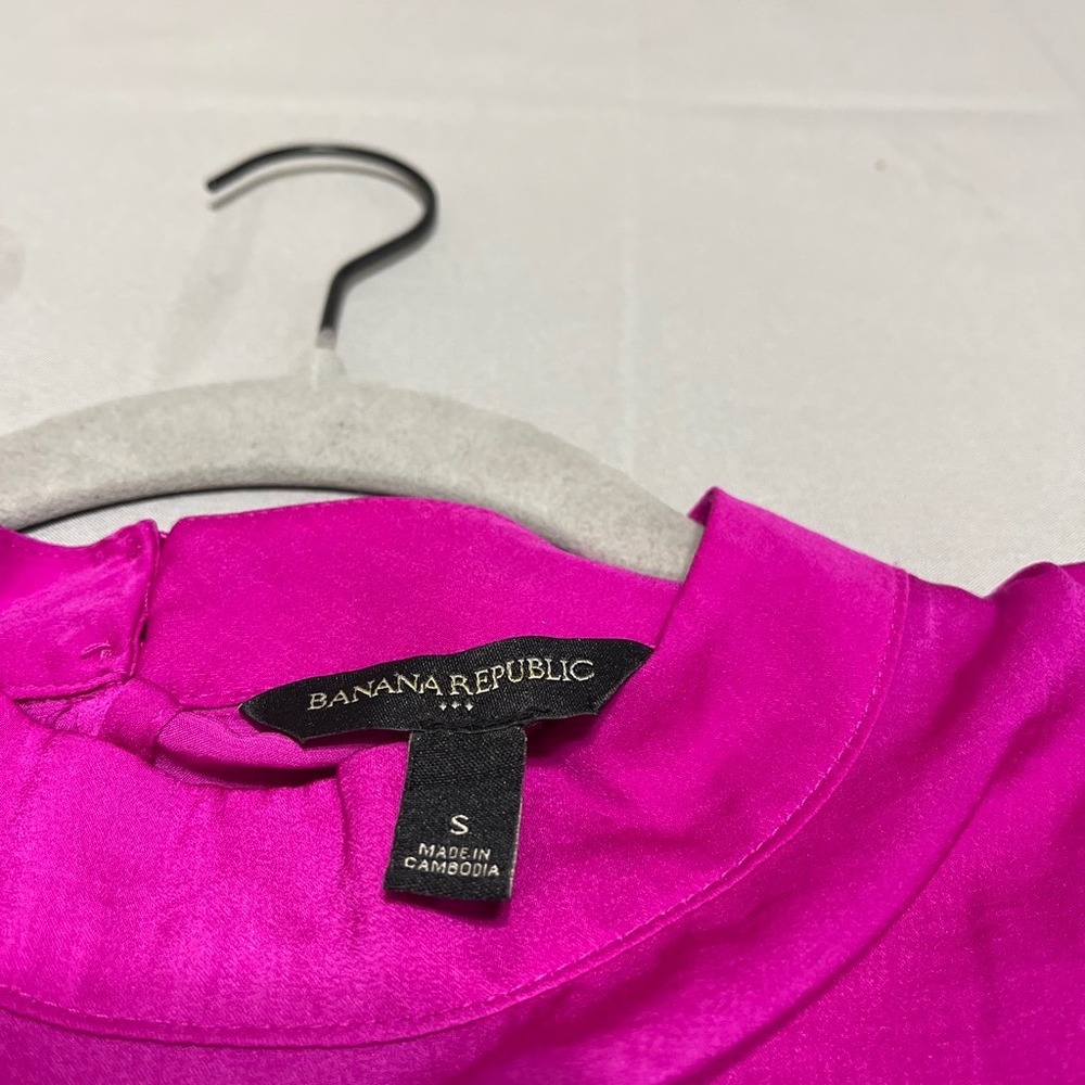 Banana Republic Colorblock Tiered Sleeveless Blouse S Barbiecore Chic Top - Picture 4 of 7